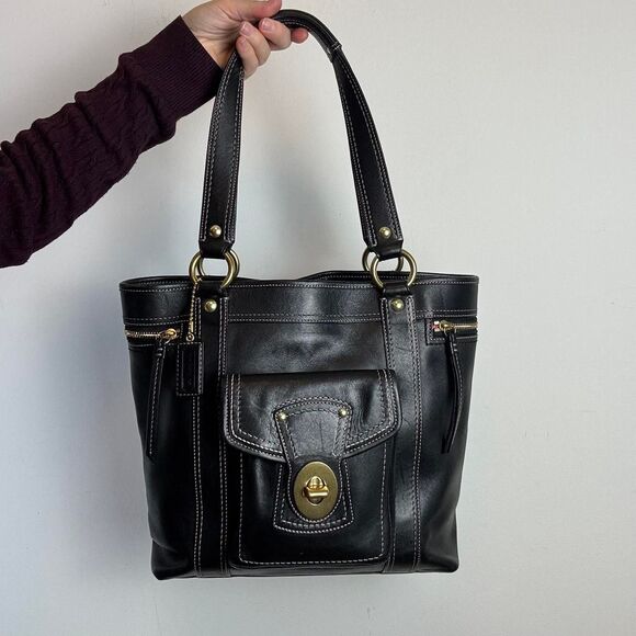 Coach Vintage Y2K Legacy 65th Anniversary Black Leather Shoulder Bag - Picture 1 of 9